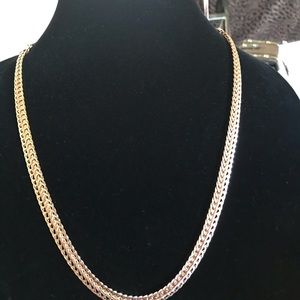 Rose gold foxtail bolo necklace +hoop earring set